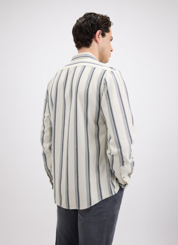 Off White Stripe Full Sleeve Shirt - Image 3